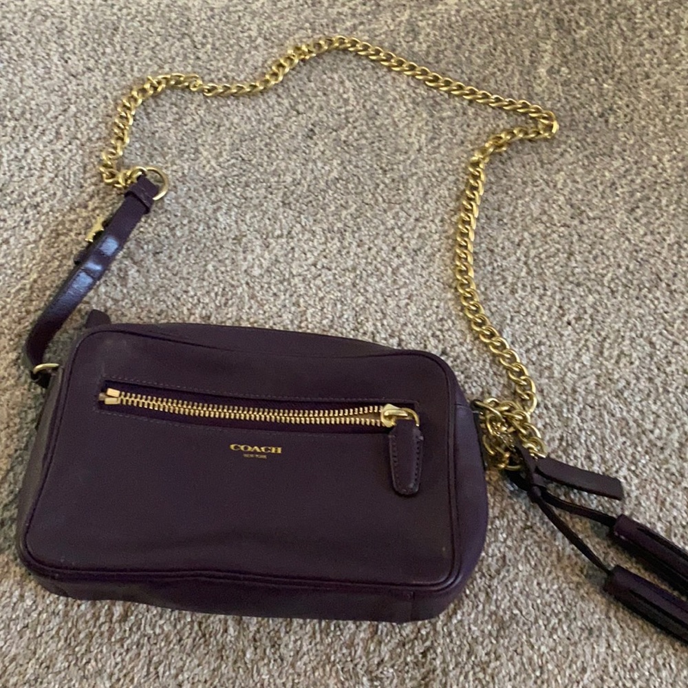 Coach Legacy Leather Flight Bag: Purple and Gold